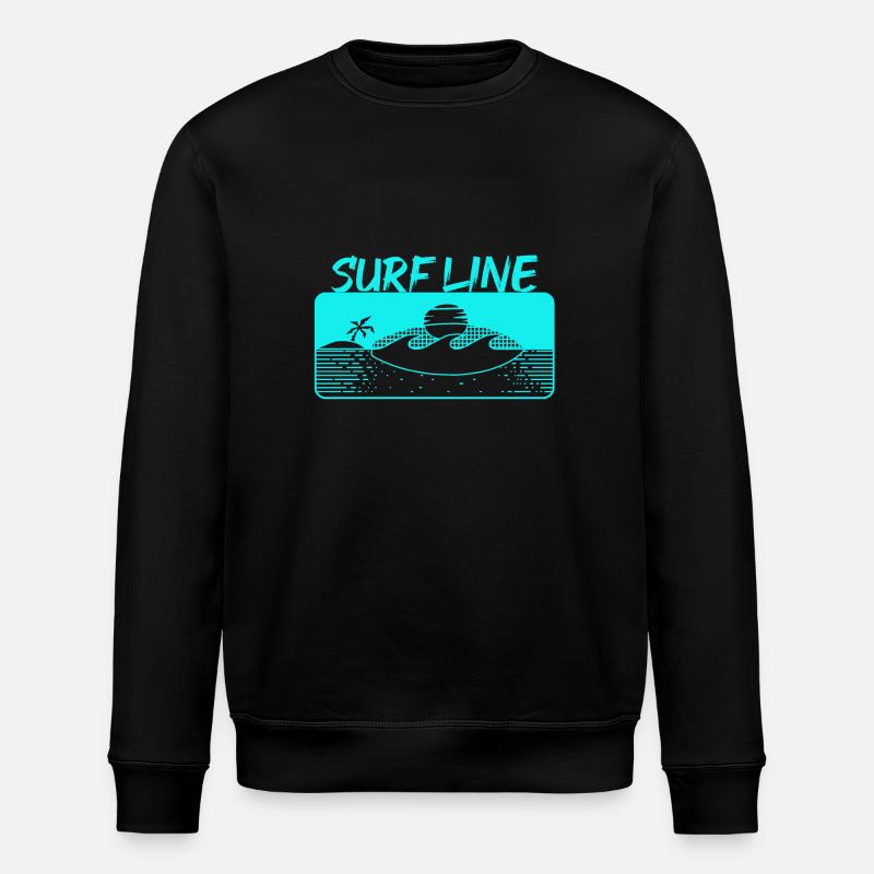Surf Line1 - Stanley/Stella ROLLER Unisex Organic Sweatshirt - black