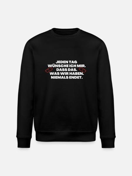 Ich liebe dich Lieblingsmensch - Stanley/Stella Unisex Bio-Sweatshirt ROLLER - Schwarz