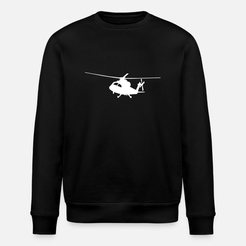 helicopter - Stanley/Stella ROLLER Unisex Organic Sweatshirt - black