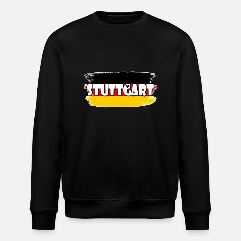 Stuttgart Deutschland Flagge - Stanley/Stella Unisex Bio-Sweatshirt ROLLER - Schwarz