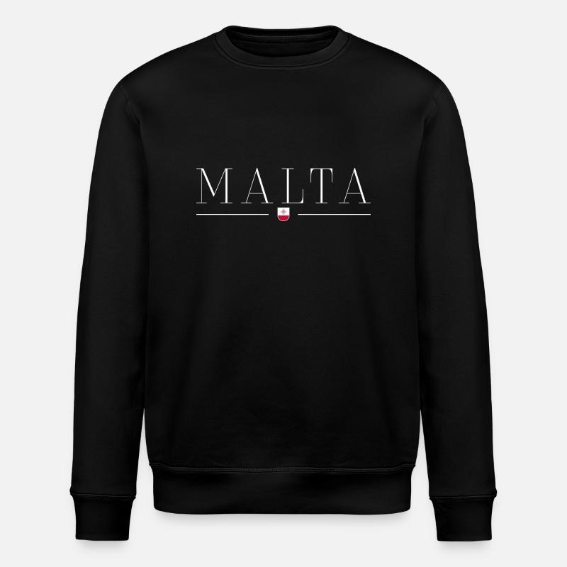 Malta T-Shirt: Mediterranean Elegance - Stanley/Stella ROLLER Unisex Organic Sweatshirt - black