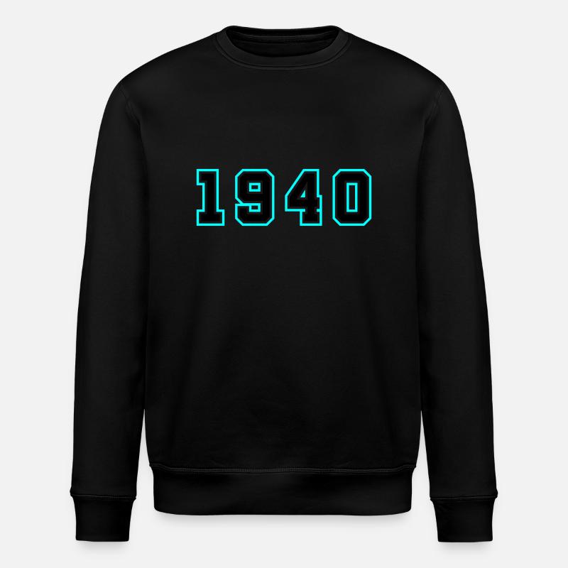 1940 Year Birthday - Stanley/Stella ROLLER Unisex Organic Sweatshirt - black
