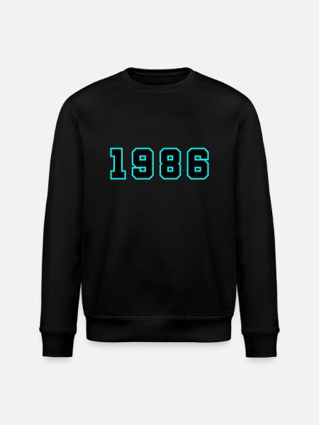 1986 Year Birthday - Stanley/Stella ROLLER Unisex Organic Sweatshirt - black