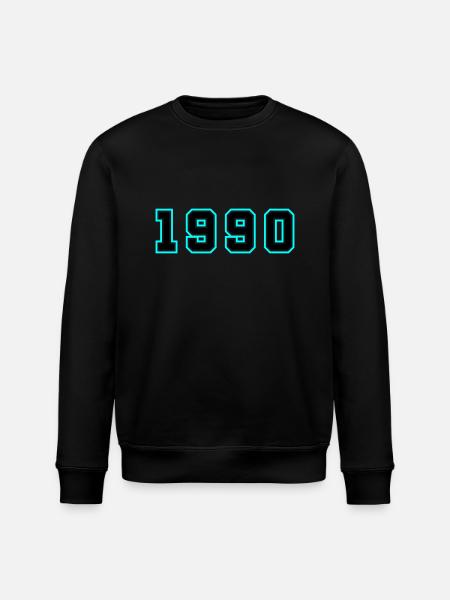 1990 Year Birthday - Stanley/Stella ROLLER Unisex Organic Sweatshirt - black