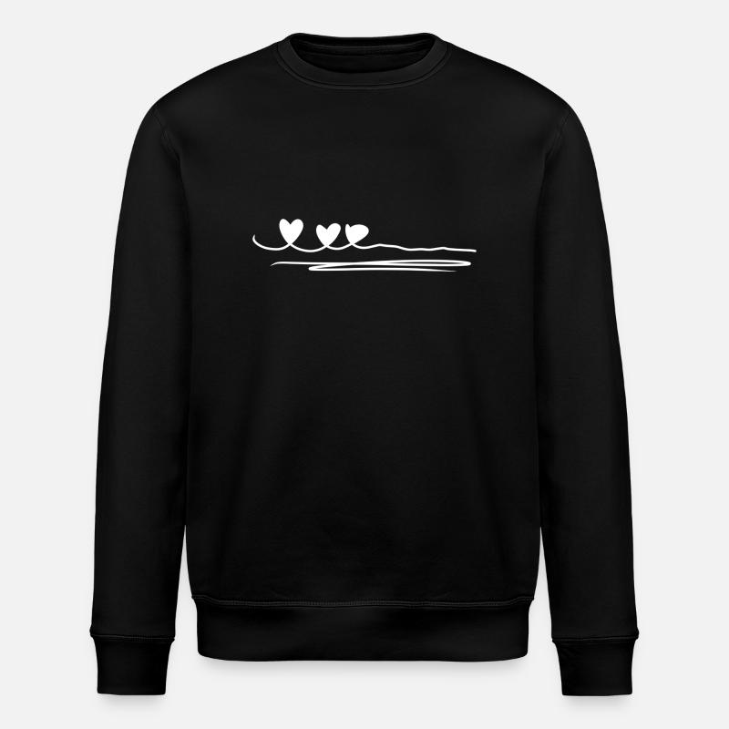 Three Hearts Line - Stanley/Stella ROLLER Unisex Organic Sweatshirt - black