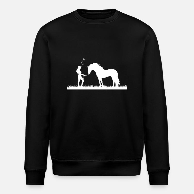 femme avec cheval - Sweat bio ROLLER Stanley/Stella Unisexe - noir