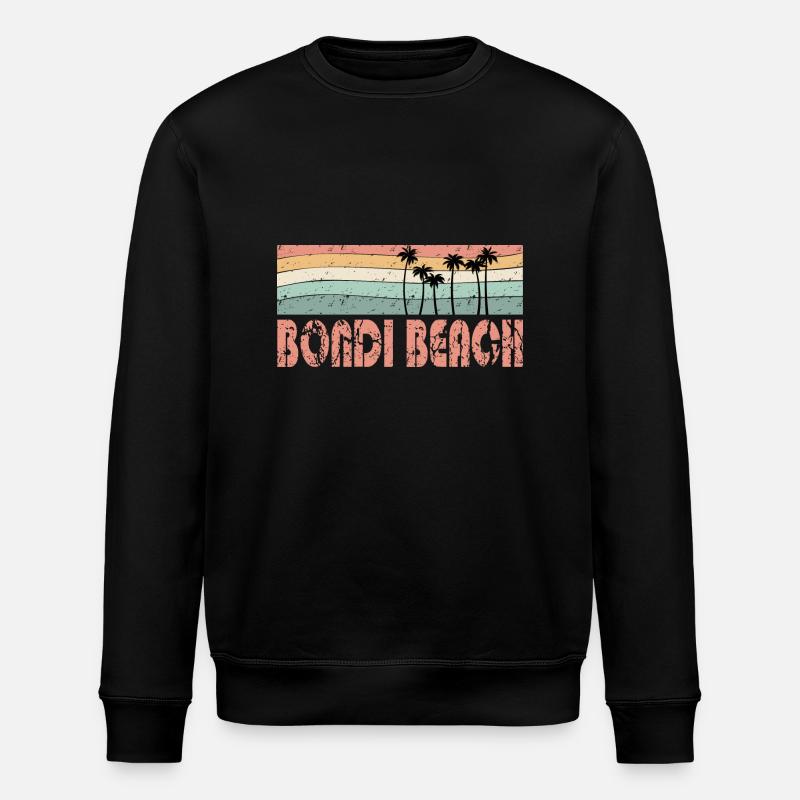 BONDI BEACH style rétro - Sweat bio ROLLER Stanley/Stella Unisexe - noir