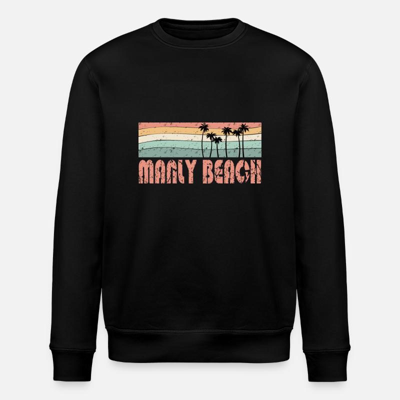 MANLY BEACH style rétro - Sweat bio ROLLER Stanley/Stella Unisexe - noir