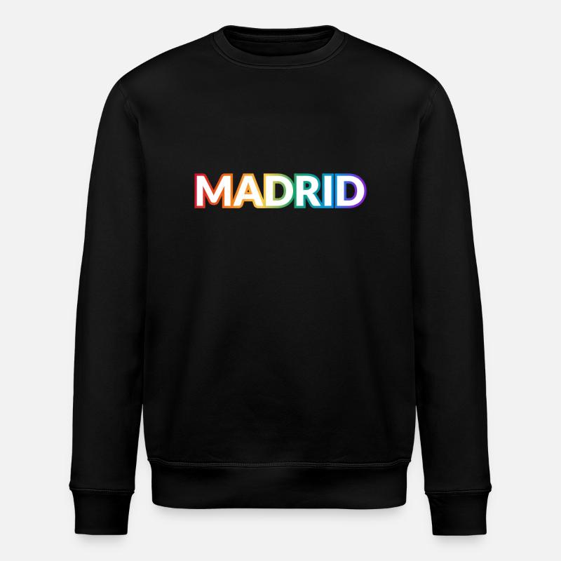 Gay Madrid Rainbow Text - Stanley/Stella ROLLER Unisex Organic Sweatshirt - black
