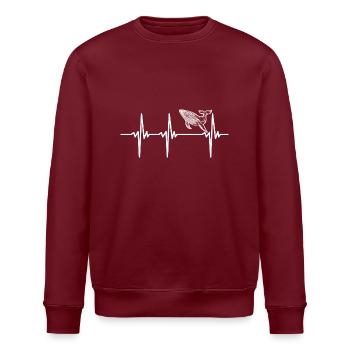 Herzschlag für Walfische - Stanley/Stella Unisex Bio-Sweatshirt ROLLER - Burgunderrot - Vorne - Nik (191cm)