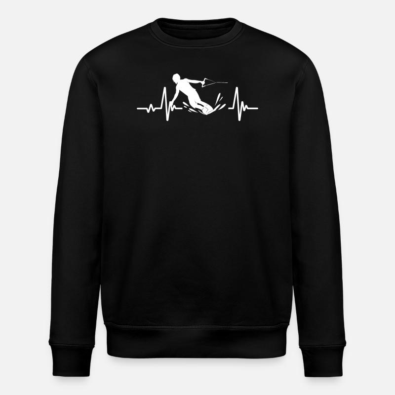 wakeboarden herzschlag wakeboard wakeboarder - Stanley/Stella ROLLER Unisex Organic Sweatshirt - black