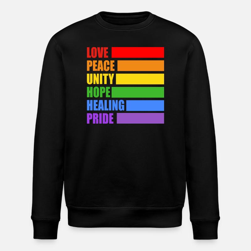 LGBTQ pride values - Stanley/Stella ROLLER Unisex Organic Sweatshirt - black