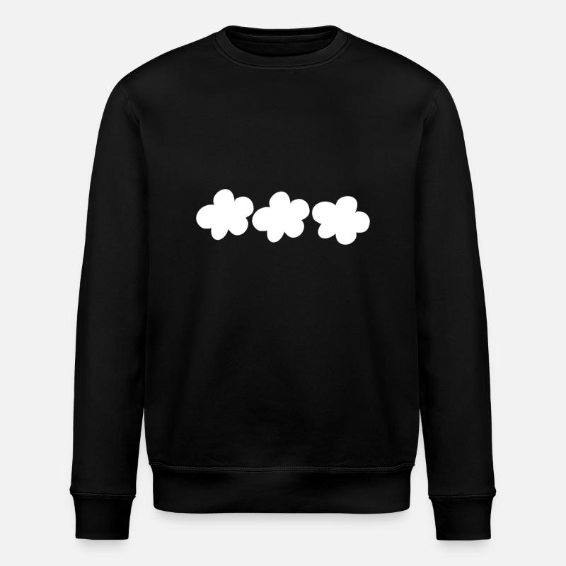 Three Flowers Blossom Plant Shape - Stanley/Stella ROLLER Unisex Organic Sweatshirt - black