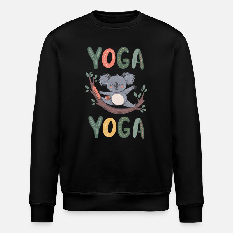 Yoga Koala - Stanley/Stella ROLLER Unisex Organic Sweatshirt - black