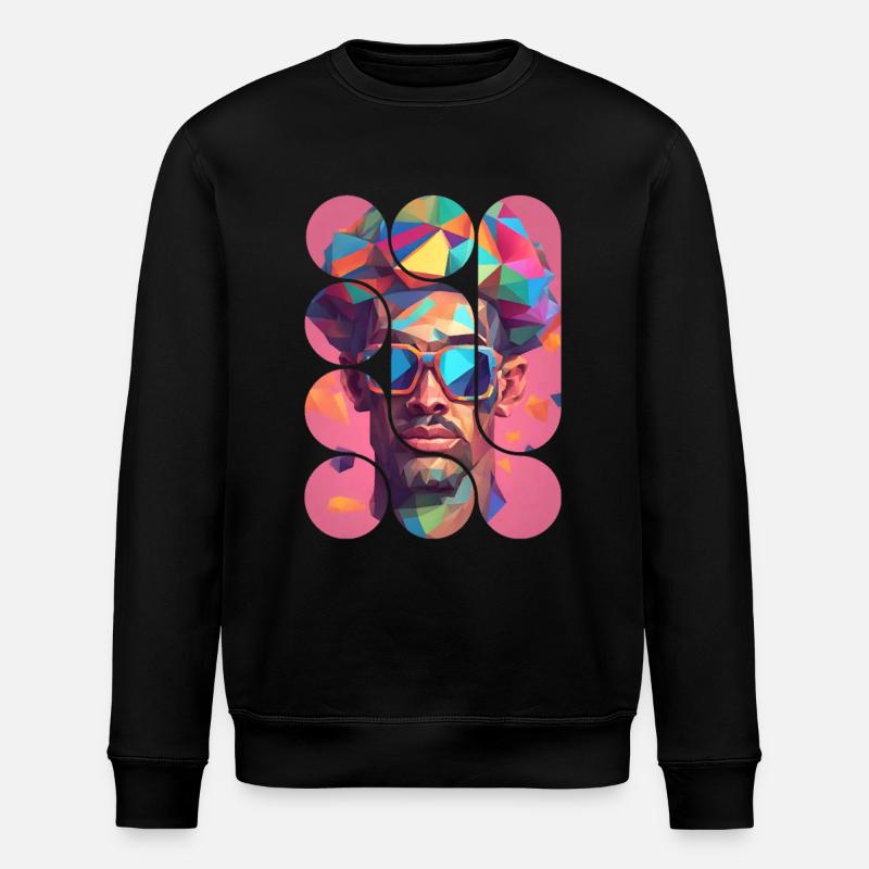 Bunter geometrischer Künstler - Stanley/Stella Unisex Bio-Sweatshirt ROLLER - Schwarz