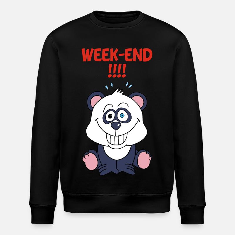 Panda on weekends - Stanley/Stella ROLLER Unisex Organic Sweatshirt - black