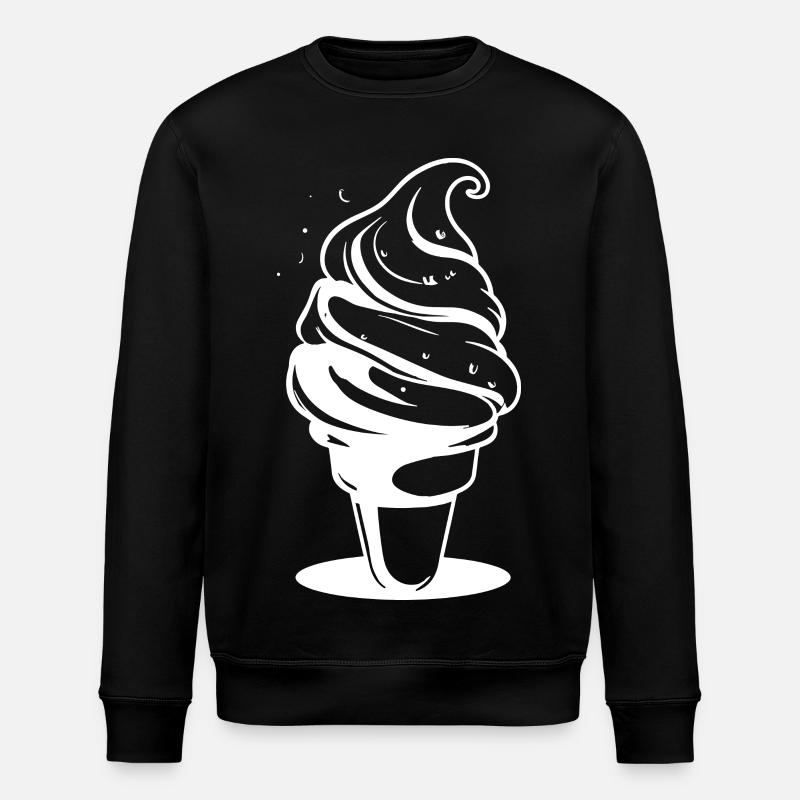 Softeis Zeichnung - Stanley/Stella Unisex Bio-Sweatshirt ROLLER - Schwarz