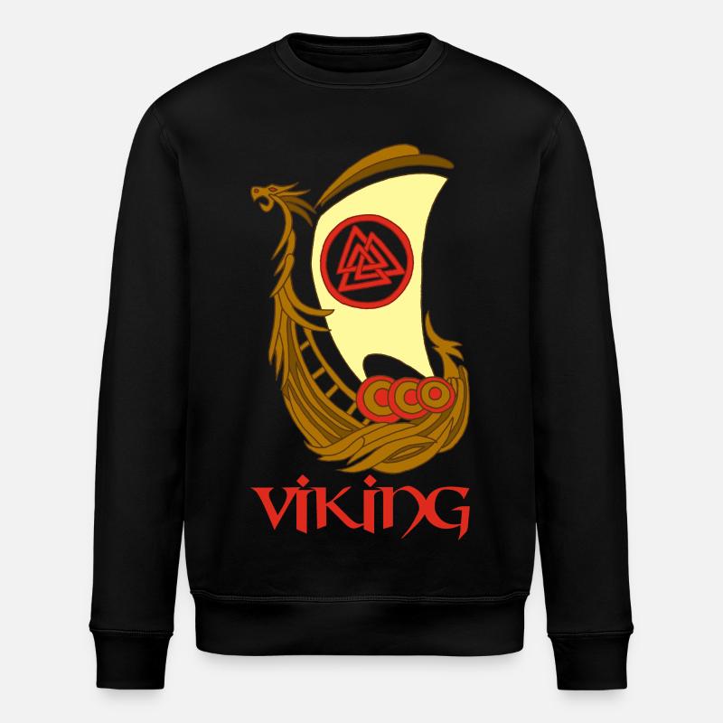 Viking Ship - Stanley/Stella ROLLER Unisex Organic Sweatshirt - black