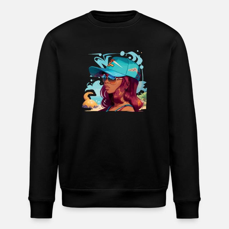 Femme aux cheveux roux - Sweat bio ROLLER Stanley/Stella Unisexe - noir