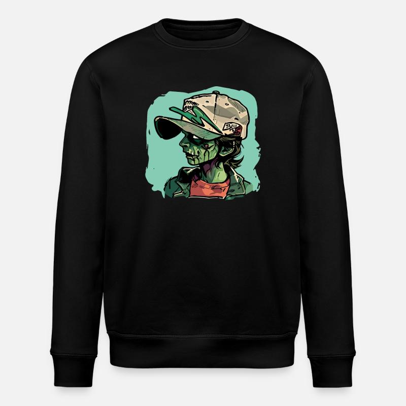 Zombie-Mädchen - Stanley/Stella Unisex Bio-Sweatshirt ROLLER - Schwarz