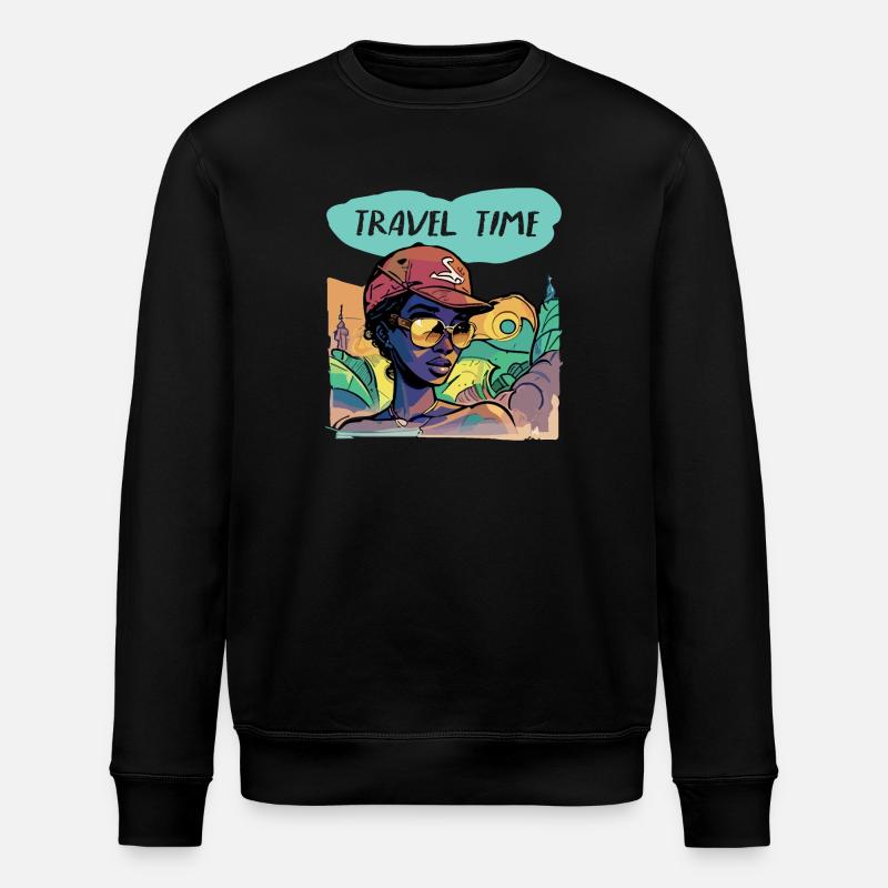 Temps de trajet - Sweat bio ROLLER Stanley/Stella Unisexe - noir