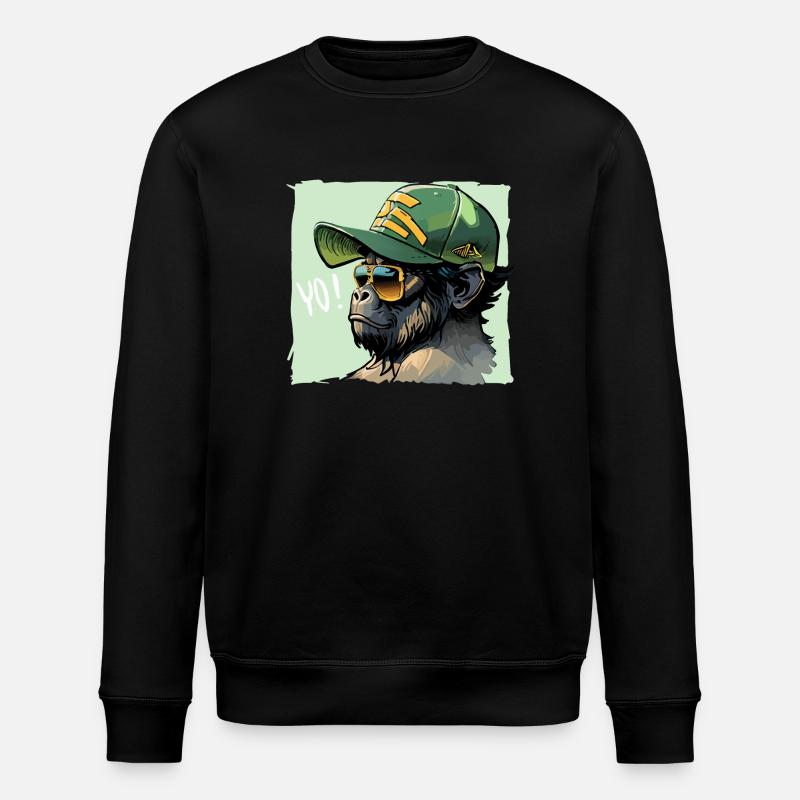 Gorilla YO! - Stanley/Stella Unisex Bio-Sweatshirt ROLLER - Schwarz