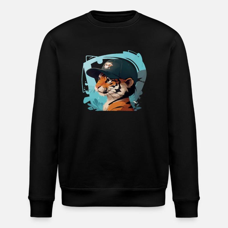 Cooler Tiger - Stanley/Stella Unisex Bio-Sweatshirt ROLLER - Schwarz