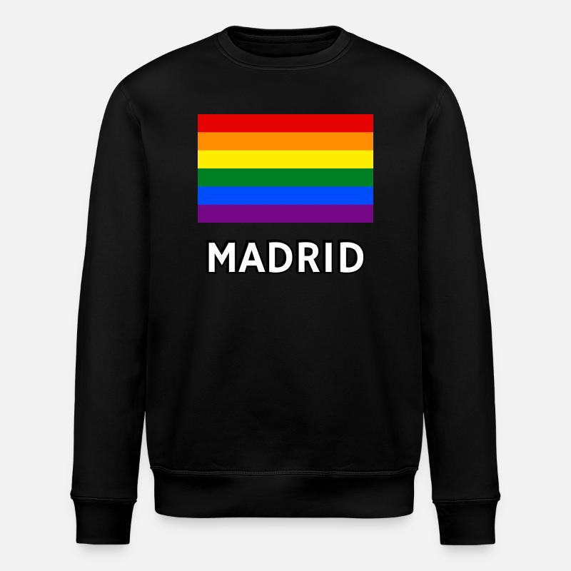 Pride Flag Madrid - Stanley/Stella ROLLER Unisex Organic Sweatshirt - black