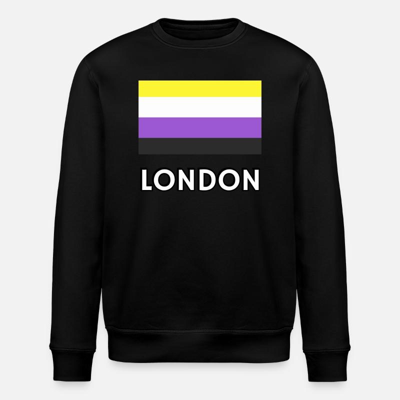 Non binary Pride Flag London - Stanley/Stella ROLLER Unisex Organic Sweatshirt - black