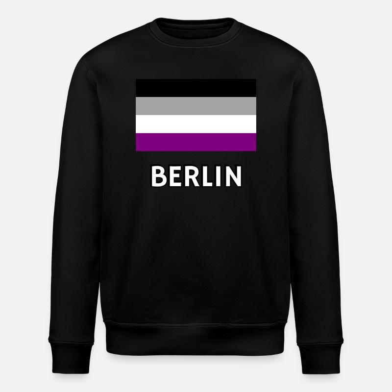 Asexuality Pride Flag Berlin - Stanley/Stella ROLLER Unisex Organic Sweatshirt - black