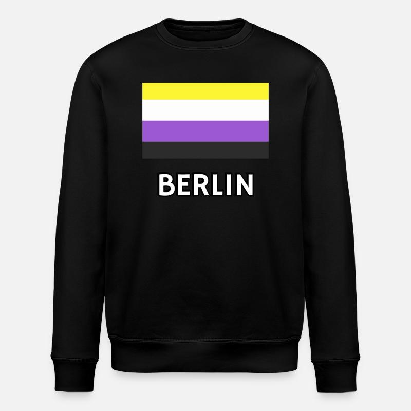 Non binary Pride Flag Berlin - Stanley/Stella ROLLER Unisex Organic Sweatshirt - black