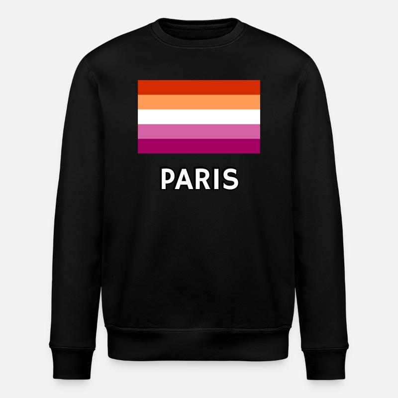 Lesbian Pride Flag Paris - Stanley/Stella ROLLER Unisex Organic Sweatshirt - black