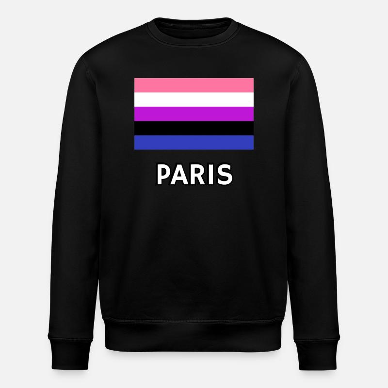 Genderfluid Pride Drapeau Paris - Sweat bio ROLLER Stanley/Stella Unisexe - noir