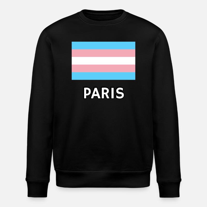 Trans Pride Flag Paris - Stanley/Stella ROLLER Unisex Organic Sweatshirt - black