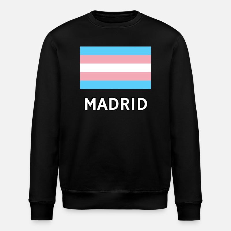 Trans Pride Flagge Madrid - Stanley/Stella Unisex Bio-Sweatshirt ROLLER - Schwarz