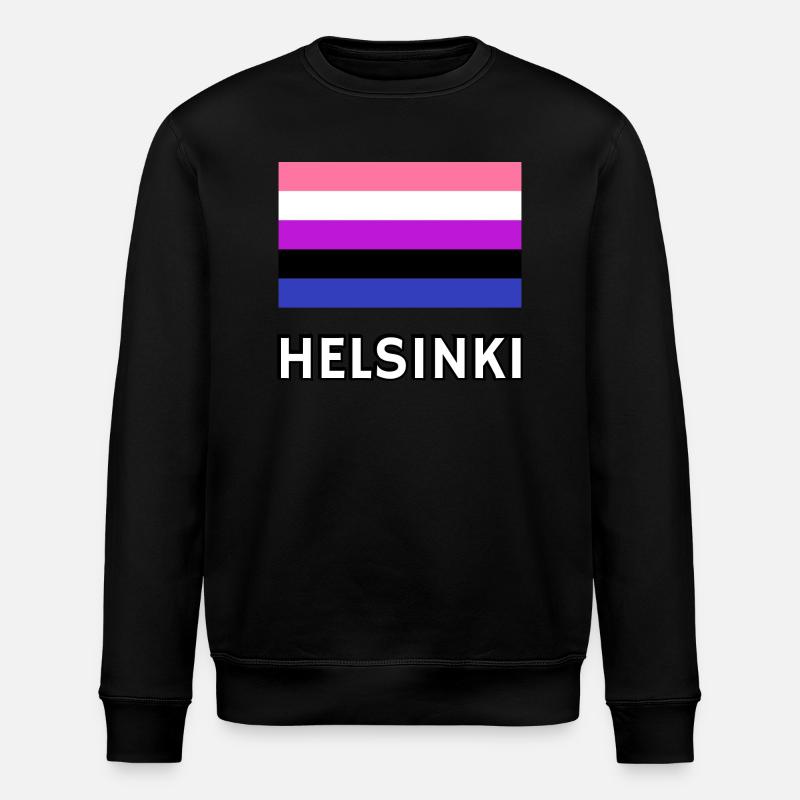 Genderfluid Pride Flagge Helsinki - Stanley/Stella Unisex Bio-Sweatshirt ROLLER - Schwarz
