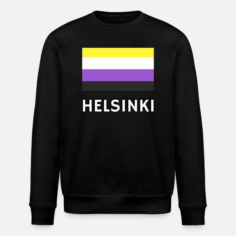 Non binary Pride Flag Helsinki - Stanley/Stella ROLLER Unisex Organic Sweatshirt - black