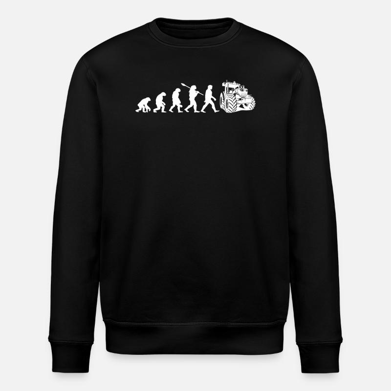 Evolution des Traktors - Stanley/Stella Unisex Bio-Sweatshirt ROLLER - Schwarz