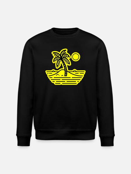 Palm trees symbol island summer - Stanley/Stella ROLLER Unisex Organic Sweatshirt - black