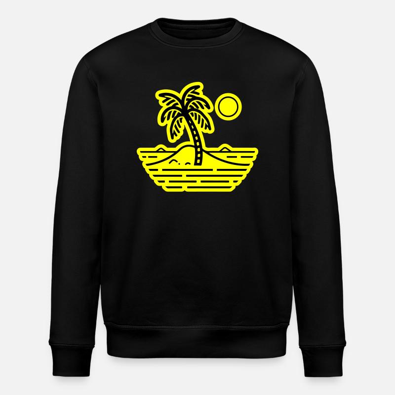 Palmen Symbol insel Sommer - Stanley/Stella Unisex Bio-Sweatshirt ROLLER - Schwarz