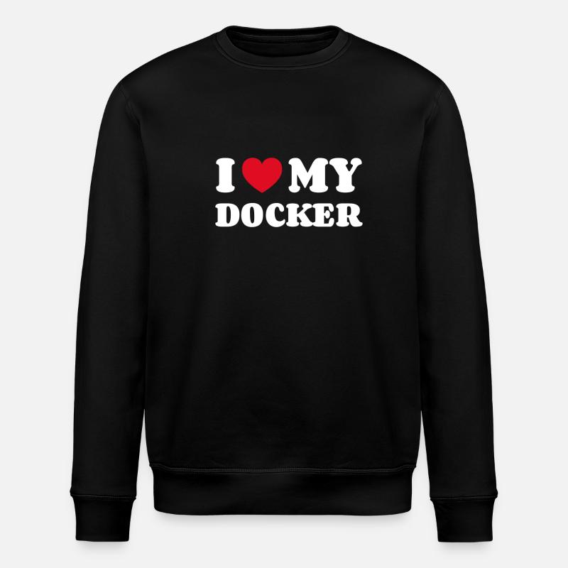 J’adore mon Docker - Sweat bio ROLLER Stanley/Stella Unisexe - noir
