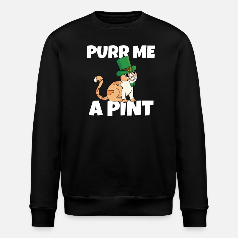 Saint-Patrick Vilain Chat Soiffé Leprechaun - Sweat bio ROLLER Stanley/Stella Unisexe - noir