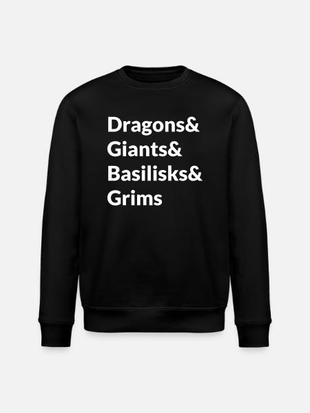 Dragons Ginats Basilisks Grims - Stanley/Stella Unisex Bio-Sweatshirt ROLLER - Schwarz