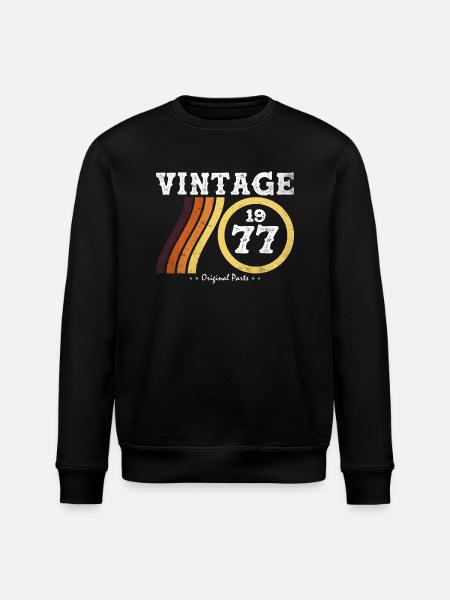 Limited Edition Retro Classic 47 Years Old - Stanley/Stella ROLLER Unisex Organic Sweatshirt - black