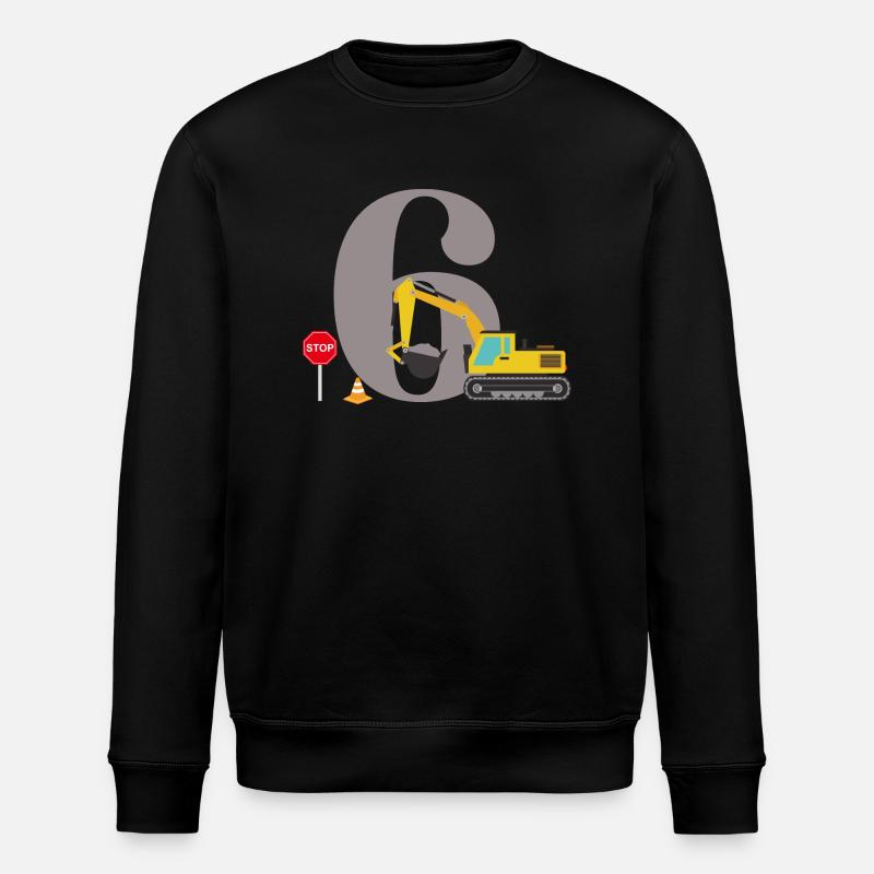 6th anniversary excavator - Stanley/Stella ROLLER Unisex Organic Sweatshirt - black