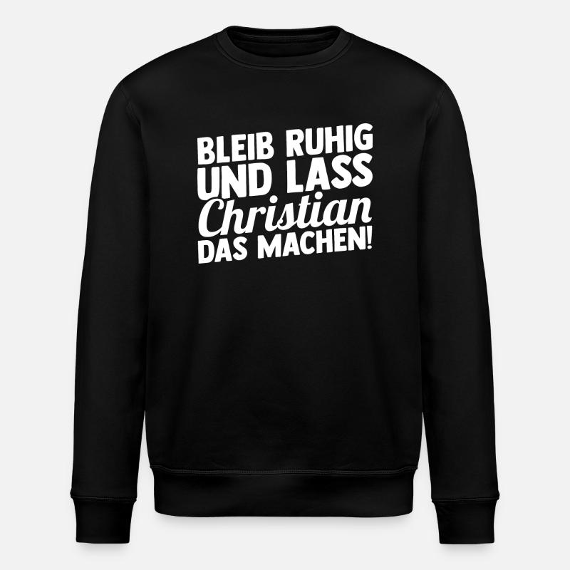 First name Chris Christian - Stanley/Stella ROLLER Unisex Organic Sweatshirt - black
