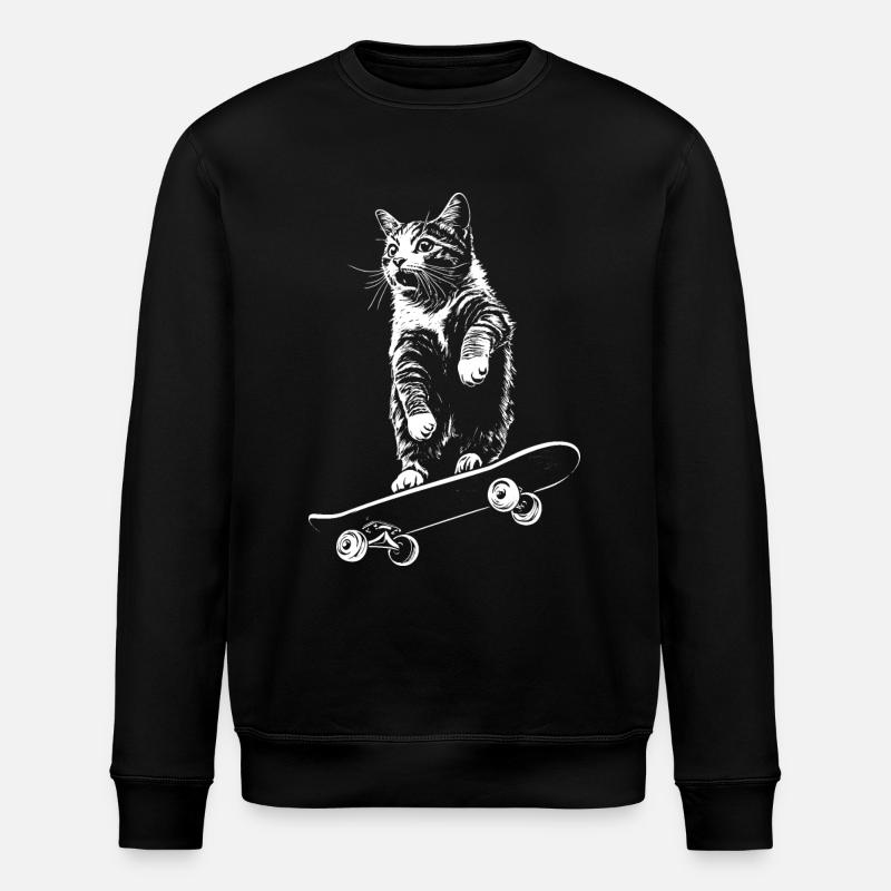 Cat Skateboard Skater - Sweat bio ROLLER Stanley/Stella Unisexe - noir