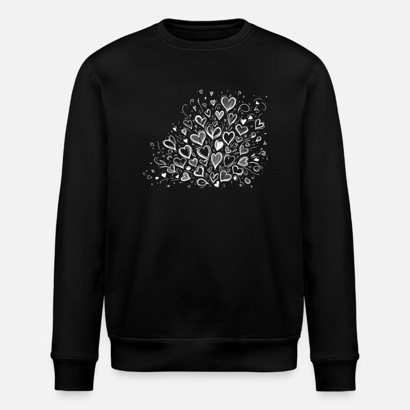 Herzschwarm Blumenstrauß - Stanley/Stella Unisex Bio-Sweatshirt ROLLER - Schwarz