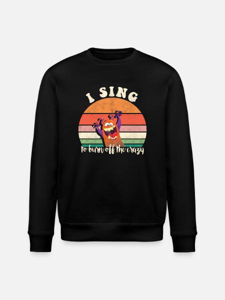 I sing to burn off the crazy retro sunset - Stanley/Stella ROLLER Unisex Organic Sweatshirt - black