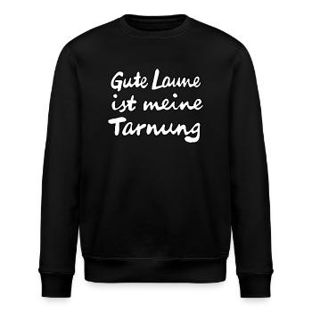 Gute Laune ist meine Tarnung - Stanley/Stella Unisex Bio-Sweatshirt ROLLER - Schwarz - Vorne - Nik (191cm)
